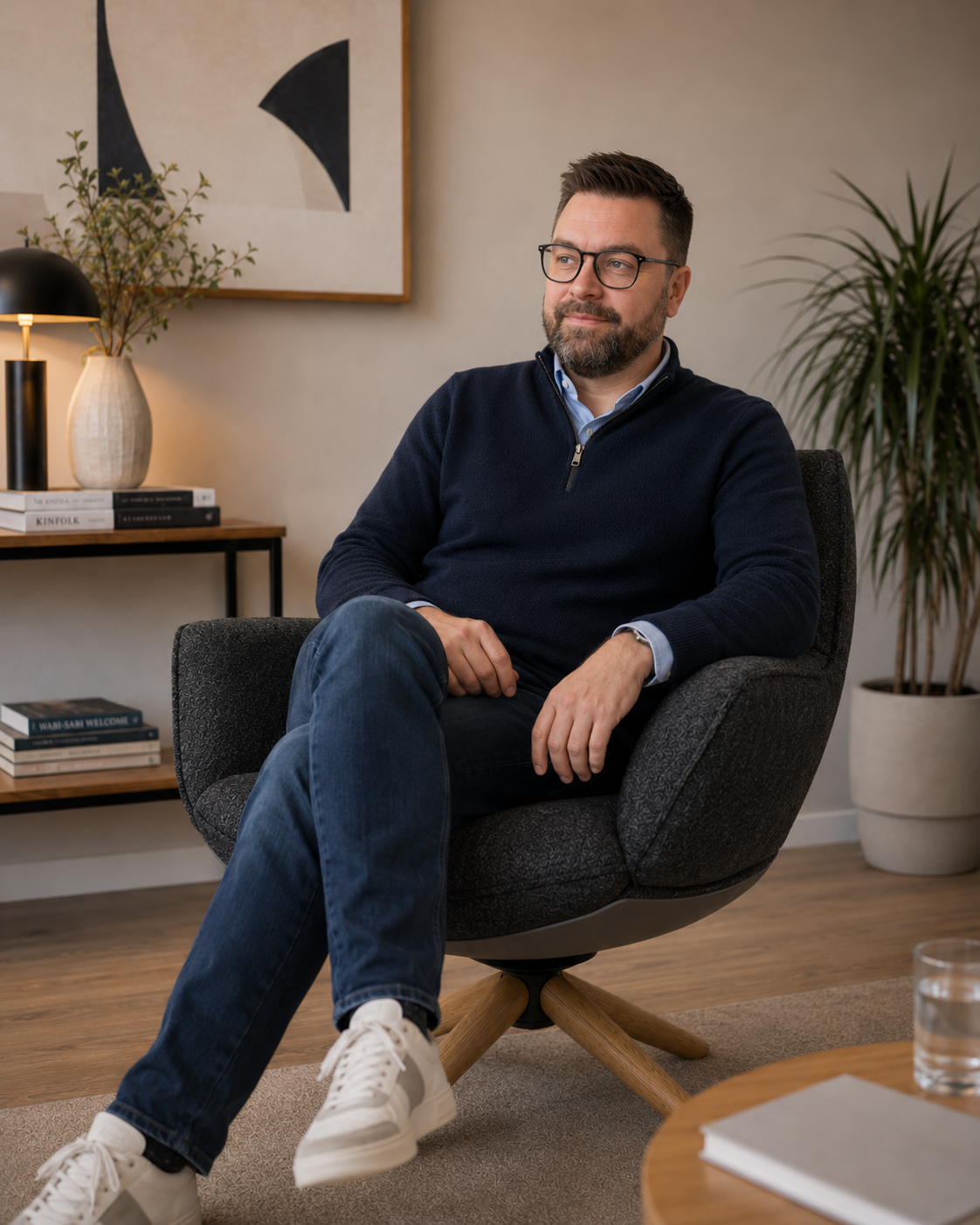 Tino Kählke, systemischer Personal Coach, im Gesprächssessel
